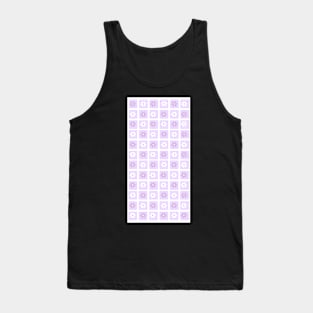 Vintage Aesthetic Minimalist Flower Grid Design Phone Case in Lavender Tank Top